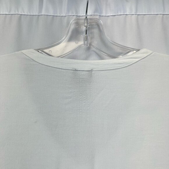 Chicos Women Button-up Blouse White 3/4 Sleeve V Neck Pin Tucks Crochet Lace S/0 - Picture 7 of 11